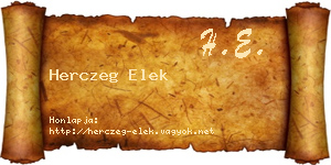 Herczeg Elek névjegykártya